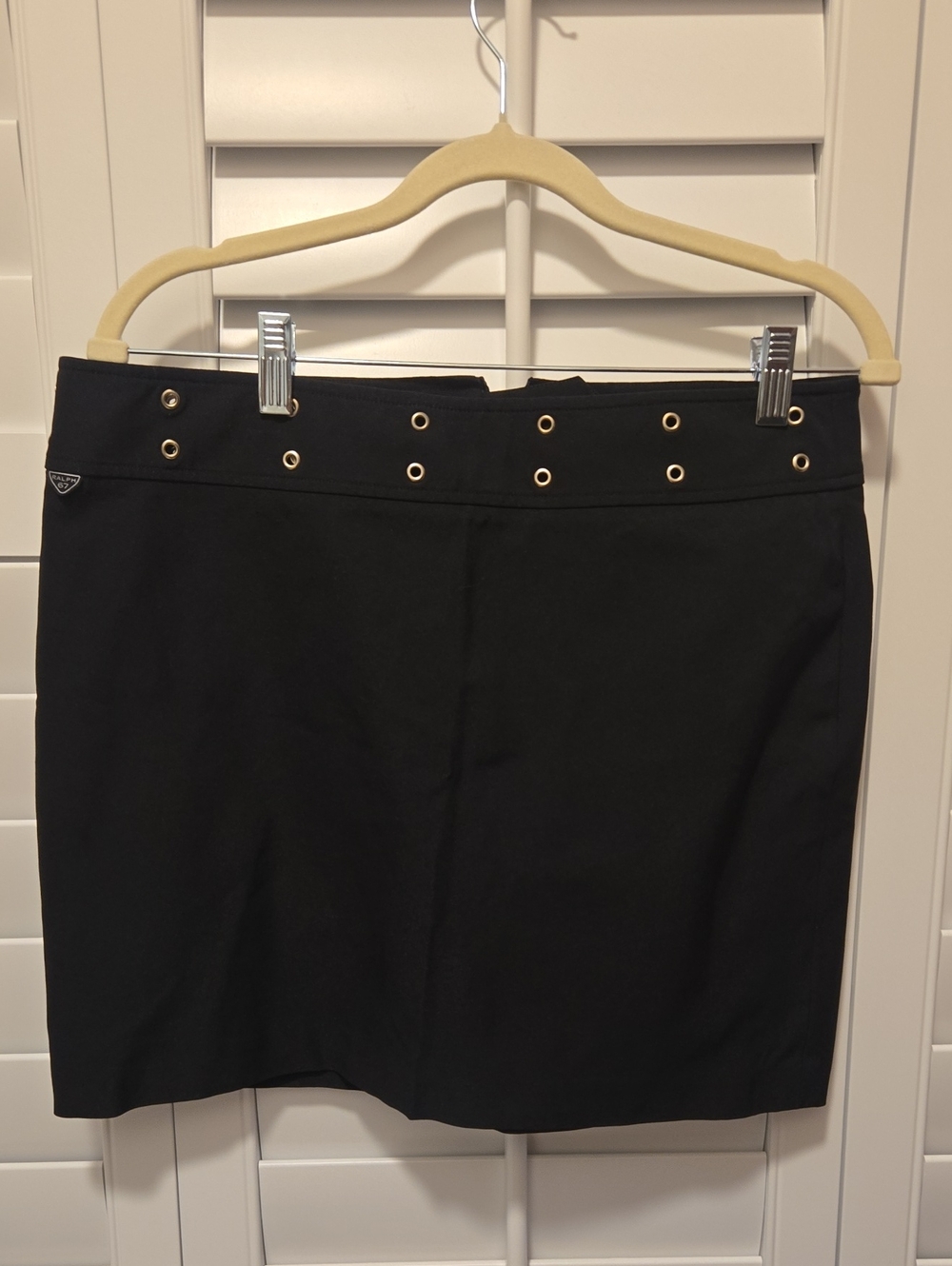 Vintage Ralph Lauren Black Mini Skirt with Grommet Waist